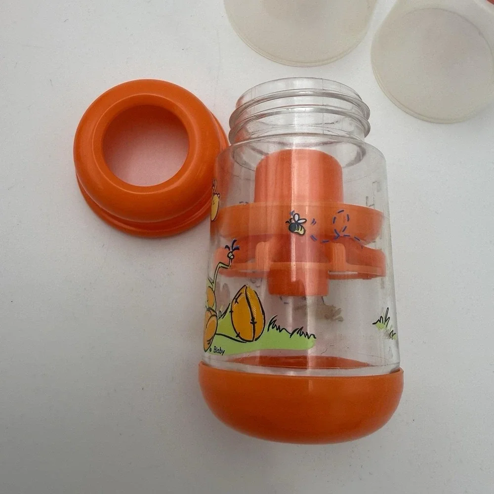 Lot 2 Nuby Vintage 2oz Cereal Bottle Baby Food Feeder Nurser Latex Nipple